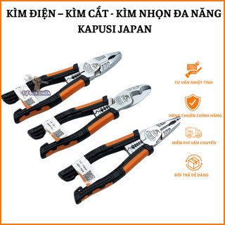 Kìm điện – kìm cắt - kìm nhọn đa năng chính hãng kapusi japan thép cr-v trắng cao cấp, chuyên kẹp, cắt, uốn, tuốt dây