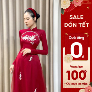 Áo dài cưới - Áo dài cô dâu chất liệu lụa tô châu đính kết ngọc siêu xinh by Quỳnh Hương