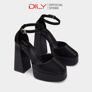 Giày cao gót đúp nữ DILY mũi tròn quai hậu thời trang, giày Mary Jane đế cao tôn dáng cao 12cm AA0473