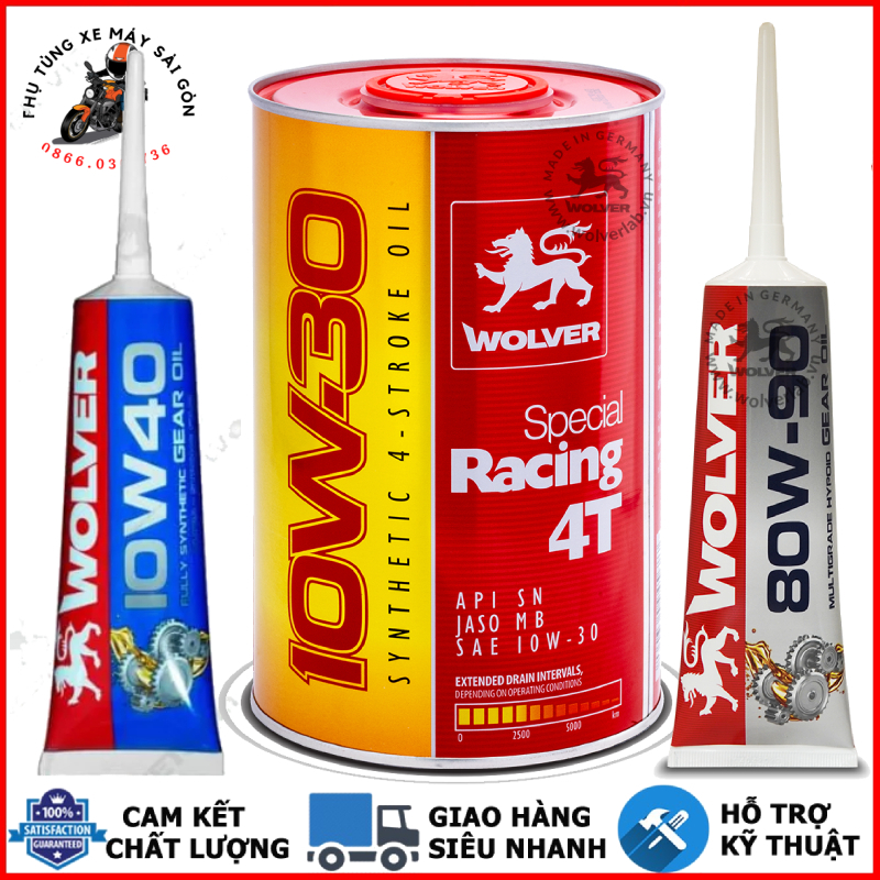 Nhớt xe ga Wolver Special Racing 10W30 800ML tổng hợp nhập khẩu Đức