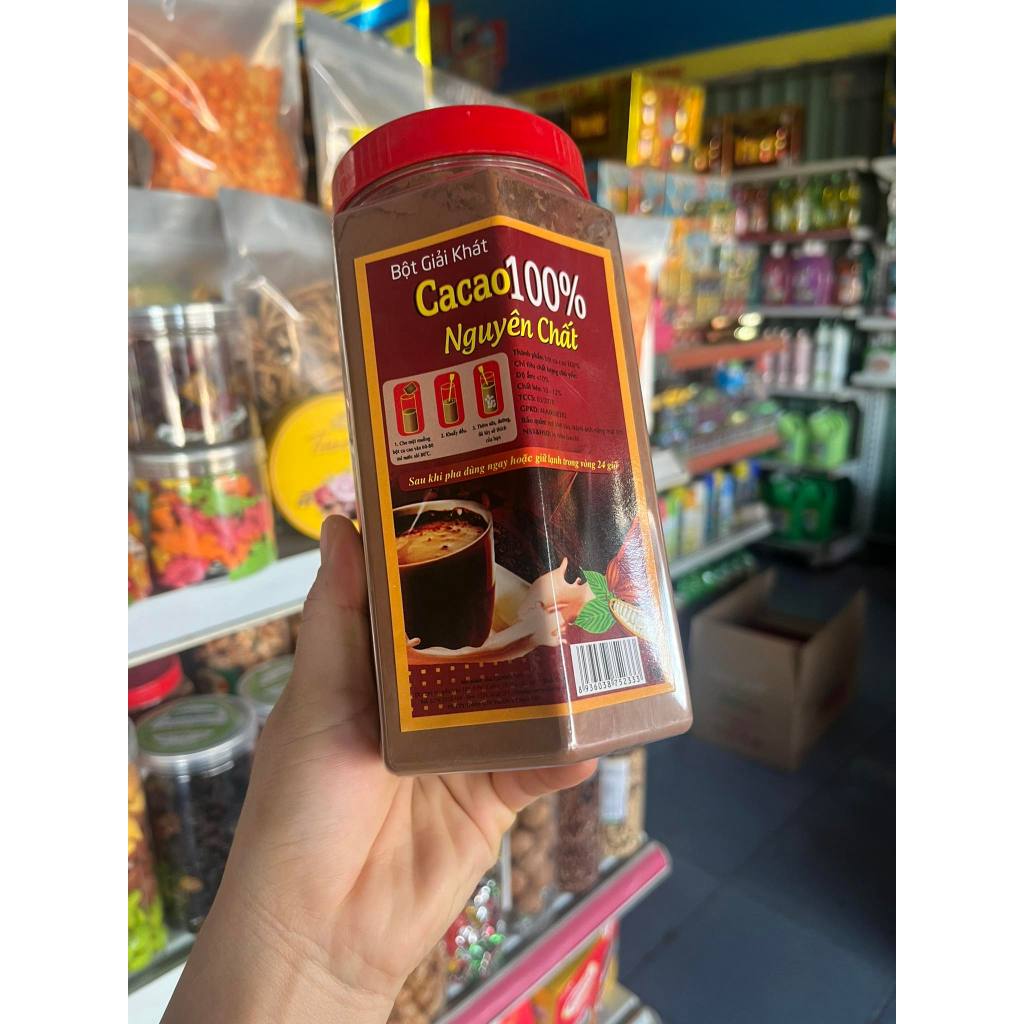 Hũ cacao nguyên chất và cacao dạng sữa