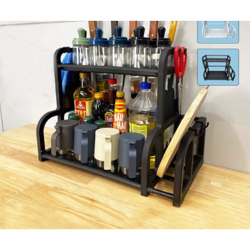 Kệ Gia Vị Đa Năng 2 Tầng Nhựa - Kệ Để Đồ Nhà Bếp 2 Tầng Đa Năng