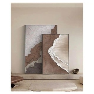 Tranh Đơn Dọc Canvas Boho Tối Giản Nâu Đất Wabi Sabi Trừu Tượng Minimalism Trang trí phòng khách sạn Ngủ Melyhome Decor