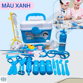Đồ chơi bác sĩ trẻ em hộp y tế y tá tiêm ống nghe dụng cụ cho bé 2-6 Tuổi 35 chi tiết, Bộ đồ chơi y tế cho bé gái.