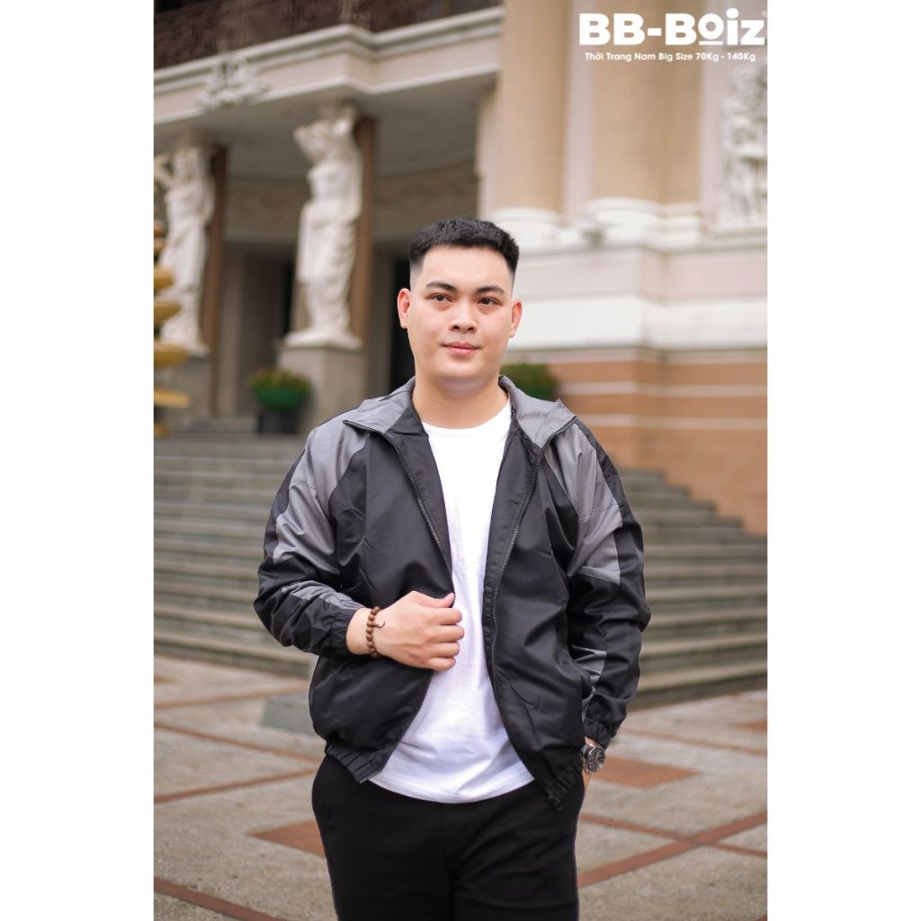 -  Áo Khoác Dù BB - Boiz Cổ Lọ Phối Nam Form Bigsize 80kg - 130kg - Mẫu 2