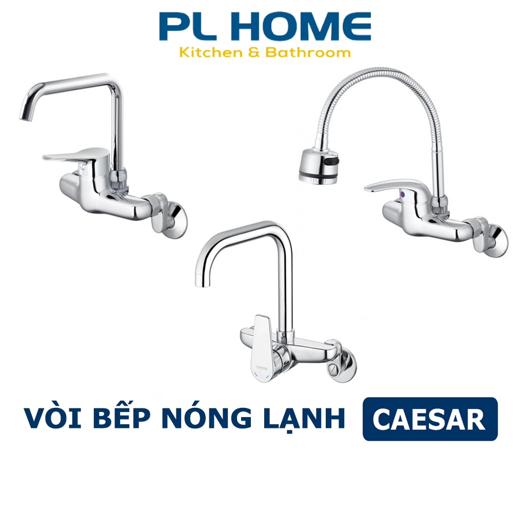 Vòi Rửa Chén Bát Nóng Lạnh Gắn Âm Tường Caesar - K527C, K526C, K535C Chính Hãng