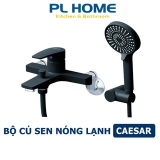 Vòi Sen Nóng Lạnh CAESAR S393CB Màu Đen Tay Sen Massage Caesar