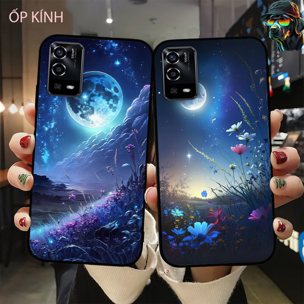 Ốp điện thoại mặt kính oppo a55 4g / oppo a55 5g in hình phong cảnh bầu trời đẹp