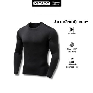 Áo giữ nhiệt nam dài tay co giãn 4C chơi thể thao, bóng đá, tập gym giữ ấm cực tốt Micado