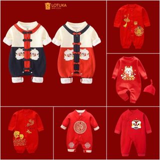Body Buộc Dây dài tay tài lộc mẫu Quần áo trẻ em chất cotton mền mịn cho bé trai bé gái từ 0-12 tháng
