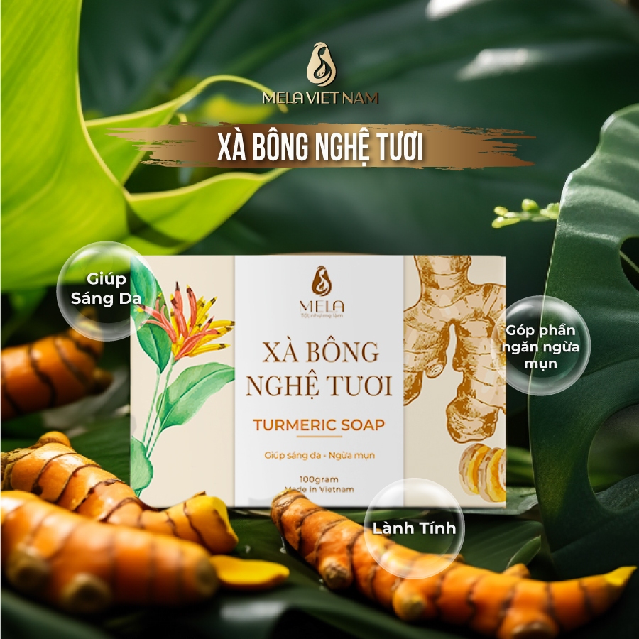 Xà Bông Nghệ MELA Thiên Nhiên Giúp Làm Sạch Sáng Mịn Tẩy Da Chết Body 100g - ML05