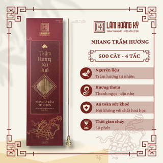  Nhang trầm hương cao cấp Kim Quy hương trầm thơm sạch thờ cúng 4 tấc hộp 500 cây 