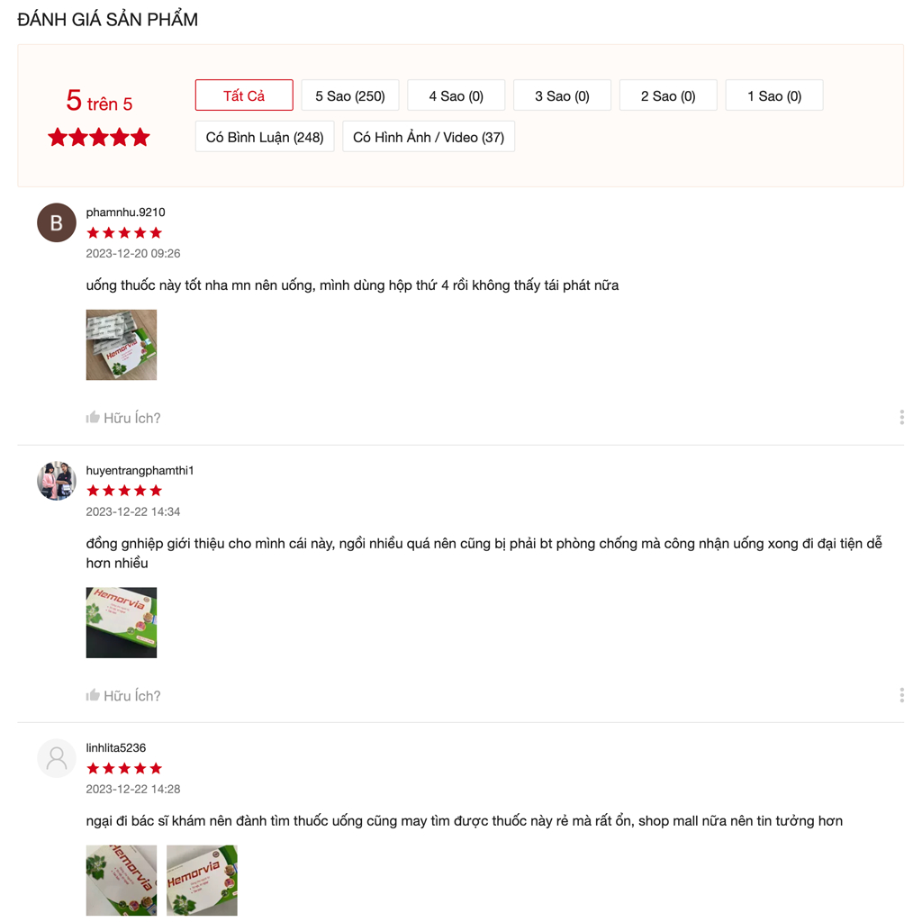 Viên Uống Co Búi Trĩ, Giảm Sưng Đỏ Và Đau Rát Hậu Môn, Hỗ Trợ Nhuận Tràng, Táo Bón Hemorvia Gia Phát Pharma 30 Viên/Hộp