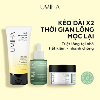 Triệt lông nách UMIHA Combo 2 SP - Thay cho Máy triệt lông khi triệt lông nách với Mỡ trăn và Kem tẩy lông, Sáp wax lông