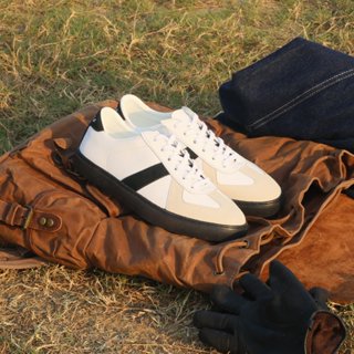 Giày GAT Shoes White Black Lucas, giày thể thao da bò thật, đế khâu cao 3cm, dễ phối đồ - Bảo hành 12 tháng.