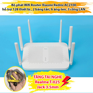 Bộ phát Wifi Router Xiaomi Redmi AC2100 hỗ trợ 128 thiết bị , 2 băng tần, 6 ăng-ten, 3 cổng LAN - Hàng Chính Hãng