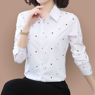 Áo Sơ Mi Công Sở Nữ Dài Tay Phối Họa Tiết Dấu x Mẫu FG01 Chất Liệu Cao Cấp, Không Nhăn, Không Xù, Không Phai Màu