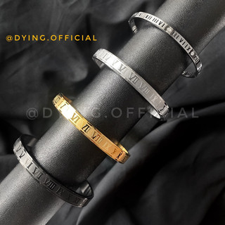 Vòng Tay Cuff/Kiềng Chữ Số La Mã - Thép Titan KHÔNG RỈ