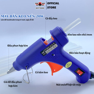 Máy bắn keo nến, súng bắn keo nến silicon loại nhỏ công suất 20w nóng chảy nhỏ gọn, tiện dụng.