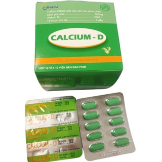 Calcium D3 500mg Hộp 100 Viên Uống Calci Gluconat và Vitamin D3 Bổ sung Calci cho người Loãng Xương , Còi Xương , PNCT