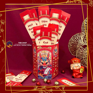 Lì xì rút quẻ Tết 2025, bao lì xì gieo quẻ thẻ Xuân Giáp Thìn đẹp chất lượng TMK Shop