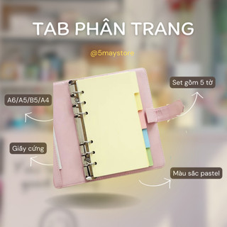 Tab phân trang A4 B5 A5 A6 giấy bìa cứng cho sổ planner bìa còng