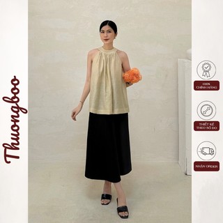 Áo yếm nữ cách điệu thuongboo chất tơ lụa hàn nhẹ mát tôn vai - kim top