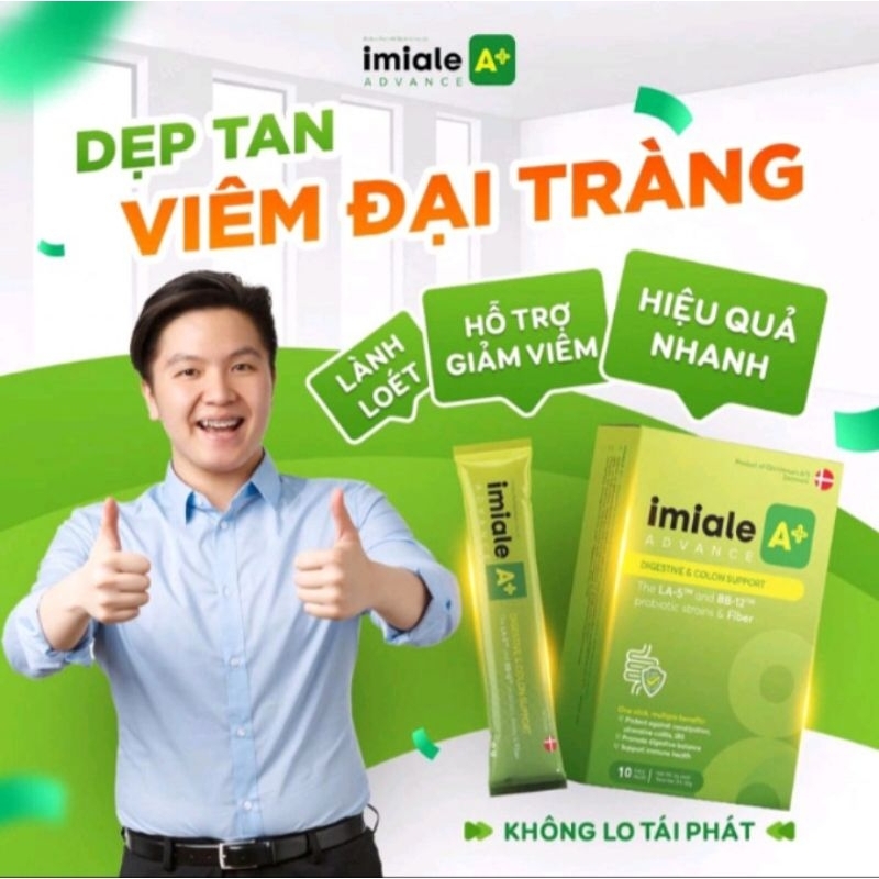 Men vi sinh IMIALE A+Hỗ Trợ Tiêu Hóa Đại TRàng Táo Bón - Hộp 20 gói