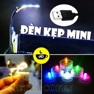 Đèn LED mini kẹp Nắp Vặn PIN USB - Đèn dây đổi màu trang trí bể cá bàn học