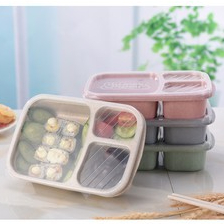 Hộp đựng cơm bento lúa mạch 3 ngăn văn phòng cakeshop hcm