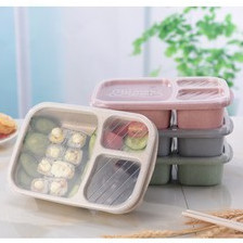 Hộp đựng cơm bento lúa mạch 3 ngăn văn phòng