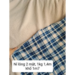 Vải nỉ lông 2 mặt. giá 100k/ 1kg = 1,4m, khổ 1m7