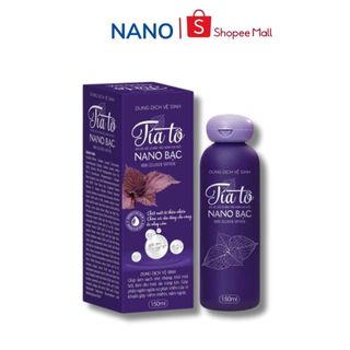 Dung dịch vệ sinh phụ nữ tía tô NANO bạc Hà 150ml , Làm sạch, khử mùi hôi, giữ mùi thơm vùng kín trong 24h