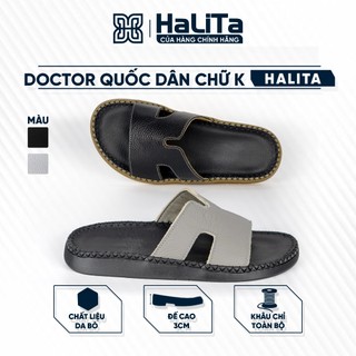 Dép doctor chữ K Halita, đế cao su , may chỉ toàn bộ.