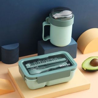 Combo 1 Hộp cơm giữ nhiệt lúa mạch 850ml + 1 Cốc đựng canh lúa mạch 500ml