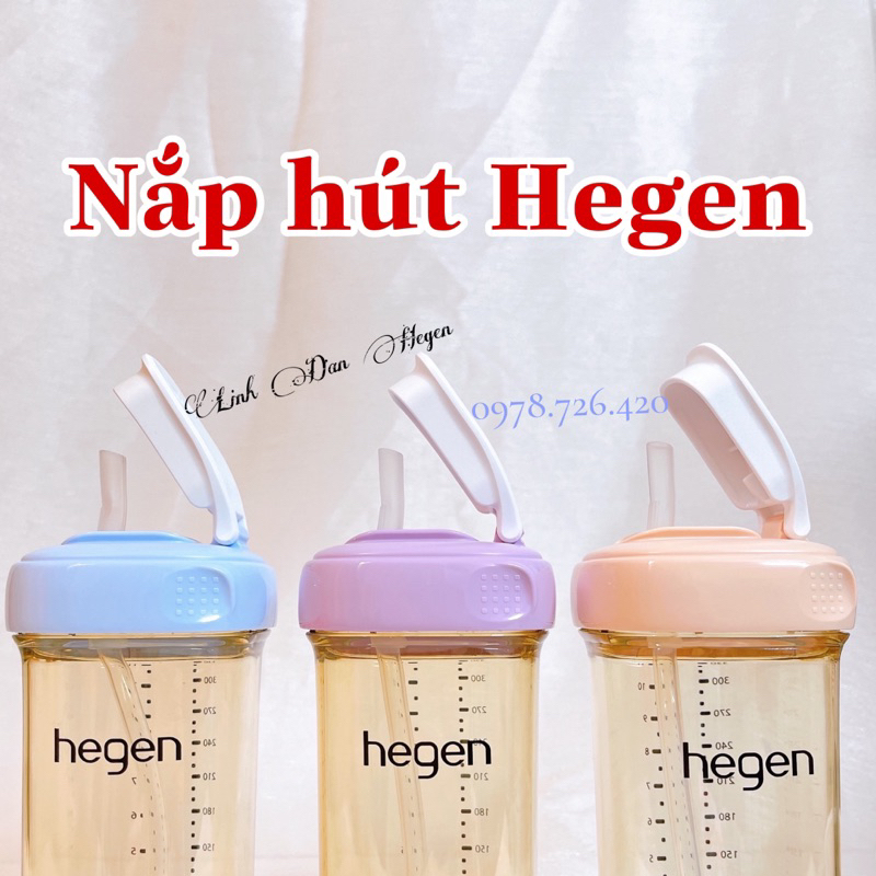 Bộ Phụ Kiện Tập Hút Hegen, Nắp Hút Hegen Màu Tím Xanh - Hồng - Ghi, Ống Tập Hút Hegen Chính Hãng