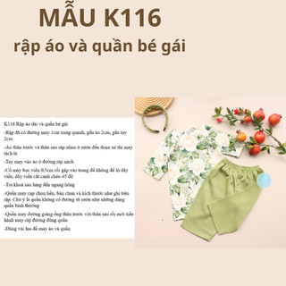 RẬP GIẤY A0 ÁO DÀI BÉ GÁI K116 (KHÔNG CẮT SẴN)