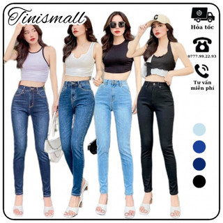 Quần Jean nữ skinny xuất khẩu, túi thêu co giãn vừa