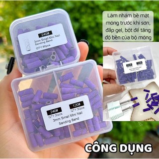 Hộp đầu mài nhám tím mini làm nail