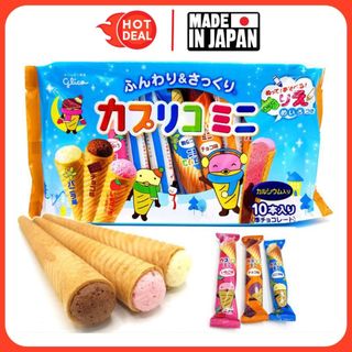 Bánh ốc quế glico caplico nhân kem khô cho bé hàng nọi địa nhật bản
