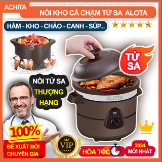 Nồi kho cá điện Alota N21 nồi nấu chậm đa năng đất tử sa thượng hạng giữ 100% vitamin an toàn giàu dinh dưỡng- Shop chậm