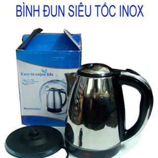 Ấm Đun Nước Siêu Tốc Inox Electric Kettle 1,8L , Ấm Siêu Tốc 2 lớp Tự Ngắt Khi Sôi An Toàn