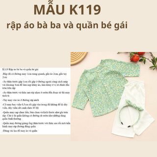 RẬP GIẤY A0 ÁO BÀ BA BÉ GÁI K119 (KHÔNG CẮT SẴN)
