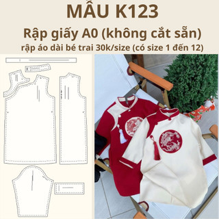 Rập giấy a0 áo dài bé trai k123