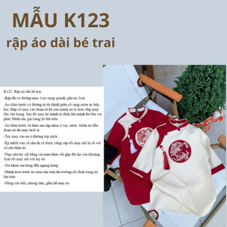 RẬP GIẤY A0 ÁO DÀI BÉ TRAI K123 (KHÔNG CẮT SẴN)