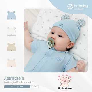 Bubaby mũ tai gấu sơ sinh iconic 1 - bambus abb1928ns
