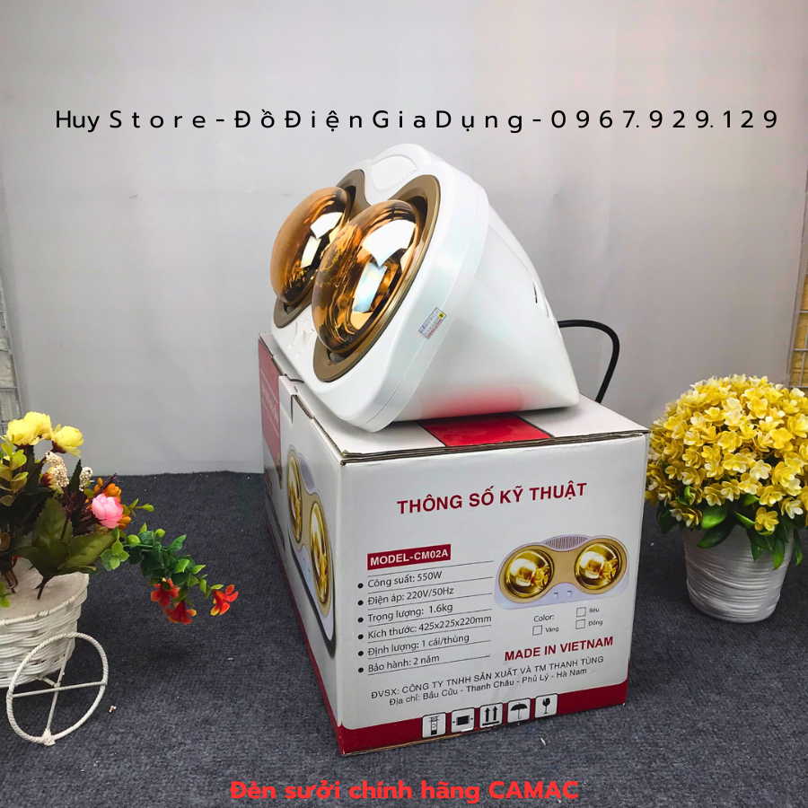 Đèn Sưởi Nhà Tắm CAMAC 2 Bóng Và 3 Bóng Hàng Chính Hãng , Đèn Sưởi Nhà Tắm CAMAC Chống Loá Không Đốt Cháy Oxy Huy Store