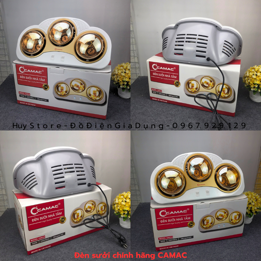 Đèn Sưởi Nhà Tắm CAMAC 2 Bóng Và 3 Bóng Hàng Chính Hãng , Đèn Sưởi Nhà Tắm CAMAC Chống Loá Không Đốt Cháy Oxy Huy Store