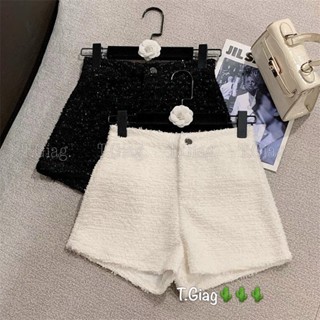  Quần short sooc dạ kim sa 2 màu đen trắng  QCCC QCL1 QS0054 Mía 