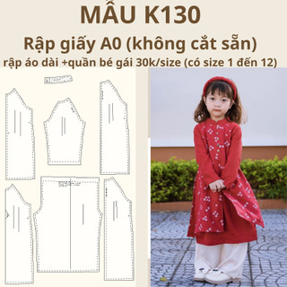 Rập giấy a0 áo dài +quần bé gái k130